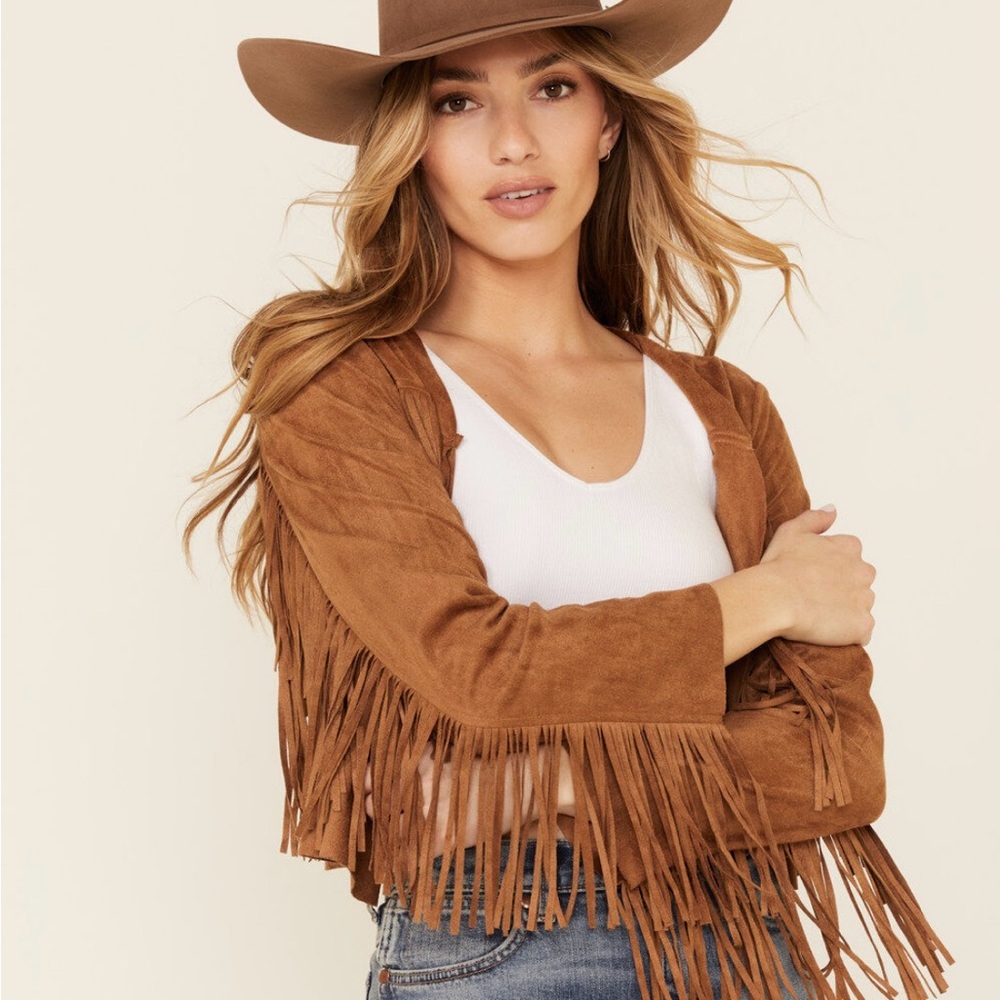 Vocal Women's Faux Suede Western Fringe Jacket